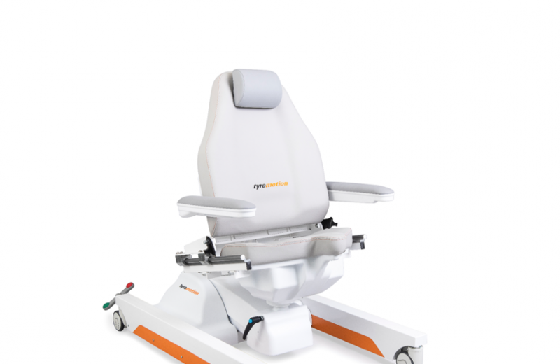 Armchair, chair for therapy device Omego Plus, side view