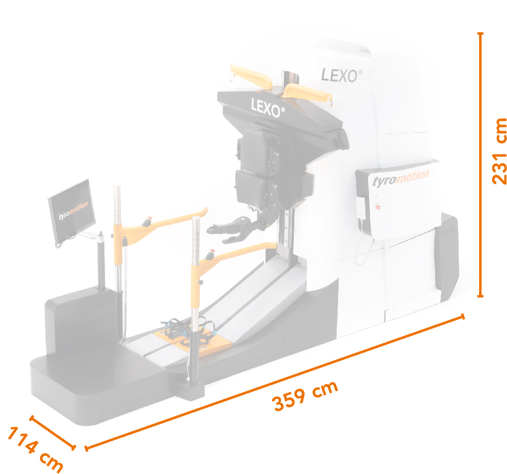 Dimensions from gait trainer LEXO